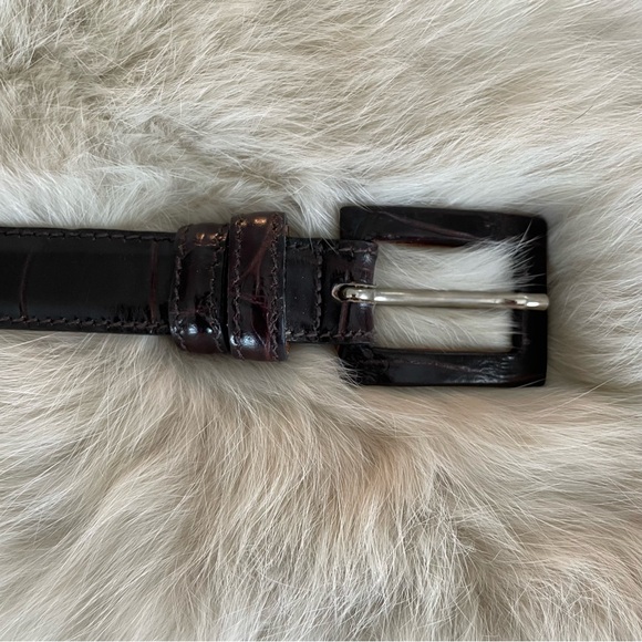 Harold Powell Croco Embossed Leather Belt women’s size L - Picture 2 of 8